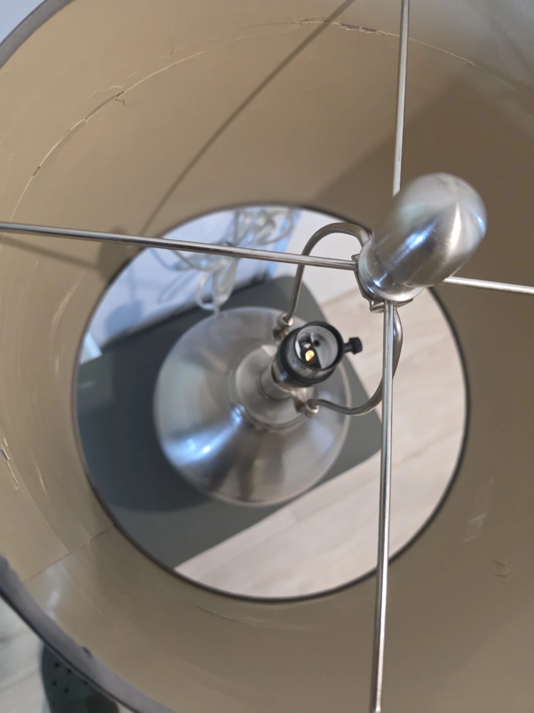 Modern Table Lamp - Silver Sphere Base