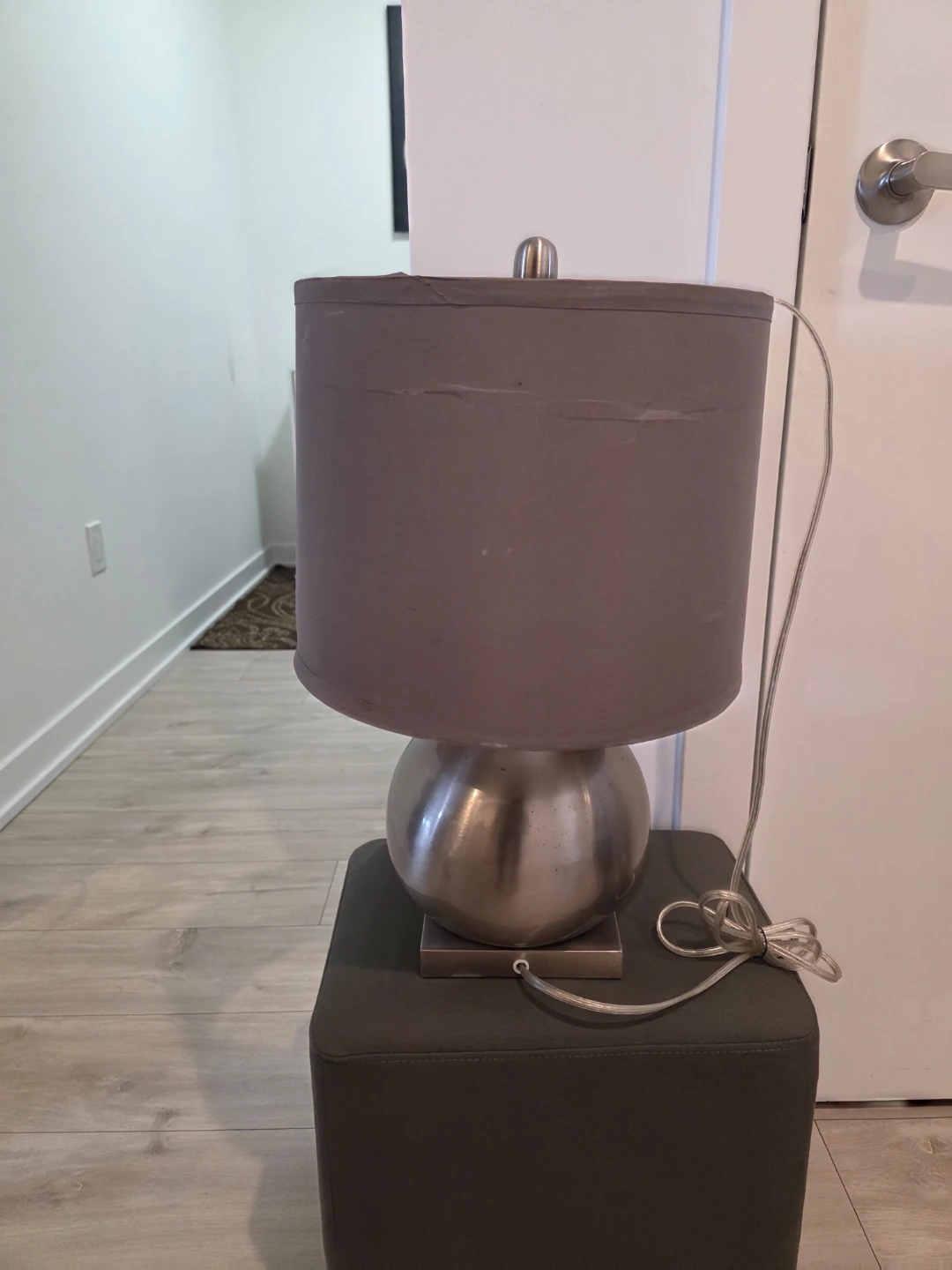 Modern Table Lamp - Silver Sphere Base - photo 2