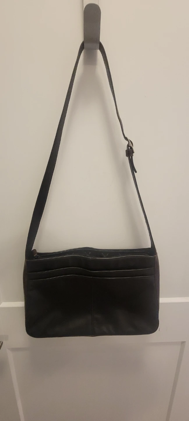 Derek Alexander Black Leather Shoulder Bag