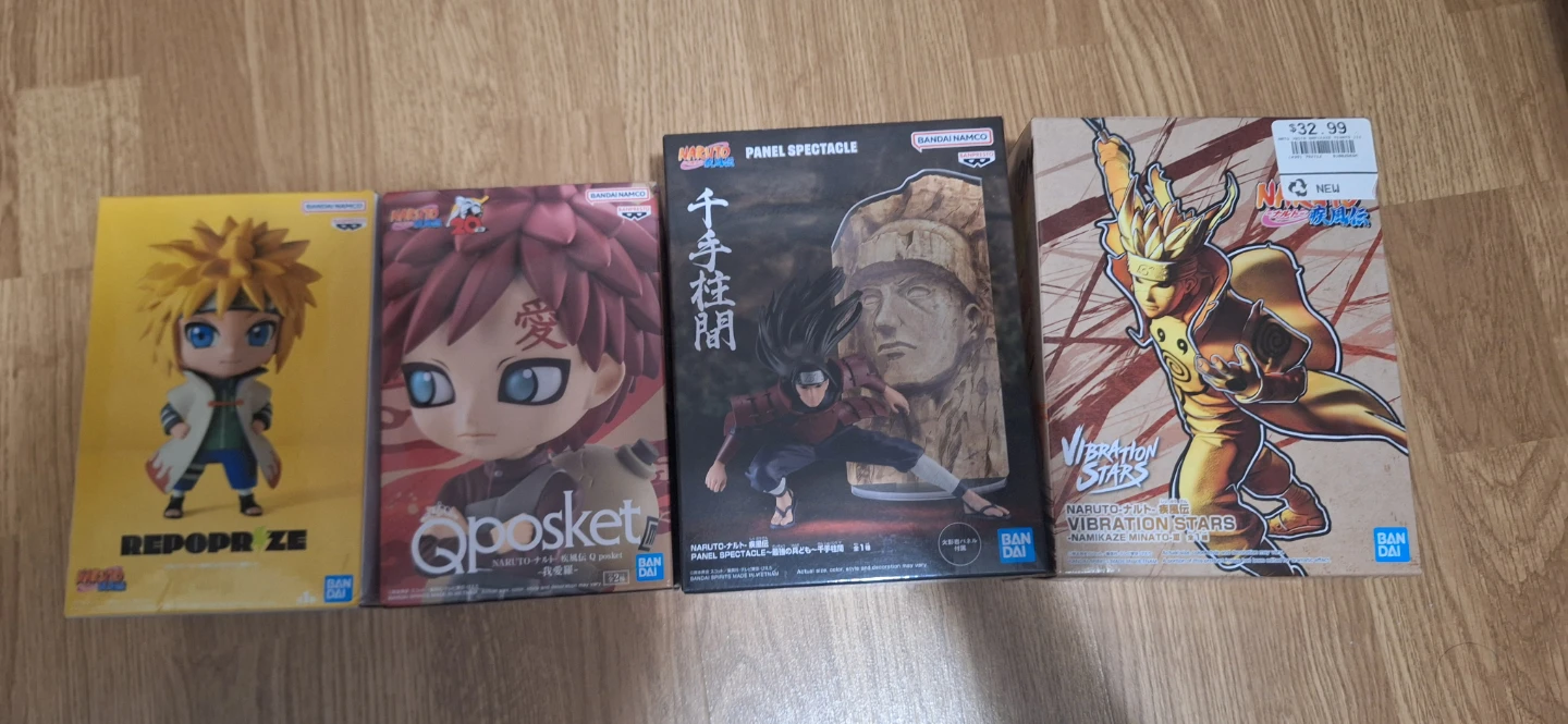 Set of 4 Naruto Q Posket & Vibration Stars Figures