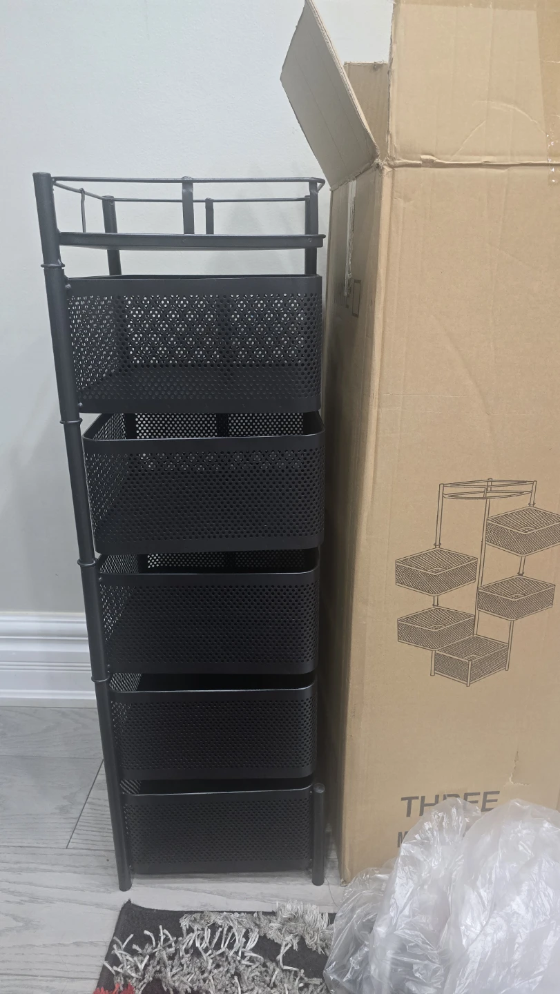 Brand new in box - Black 360 Rotating Kitchen Storage Cart - photo 3