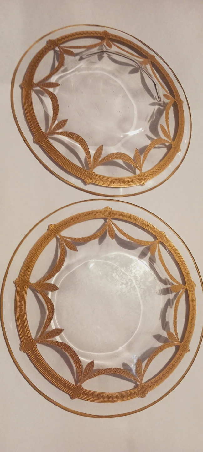 MOSER LOBMEYR ANTIQUE BOHEMIAN 24K GOLD DESSERT PLATES - photo 4