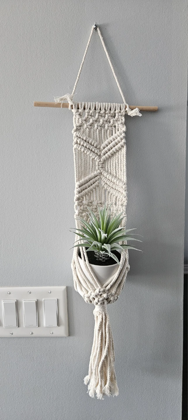 Bouclair Macrame Plant Holder with Artificial Plant
