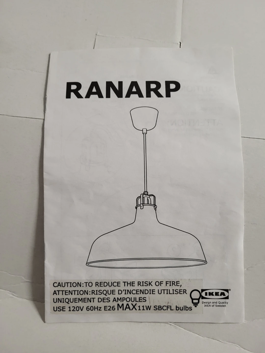 IKEA RANARP Pendant Lamp - photo 2