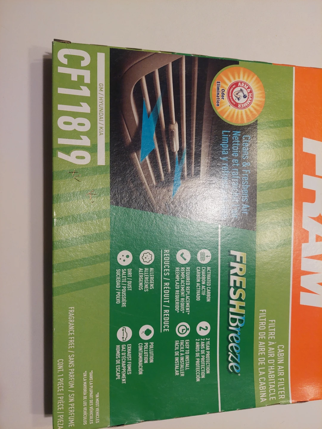 FreshBreeze Cabin Air Filter CF11819 - photo 3