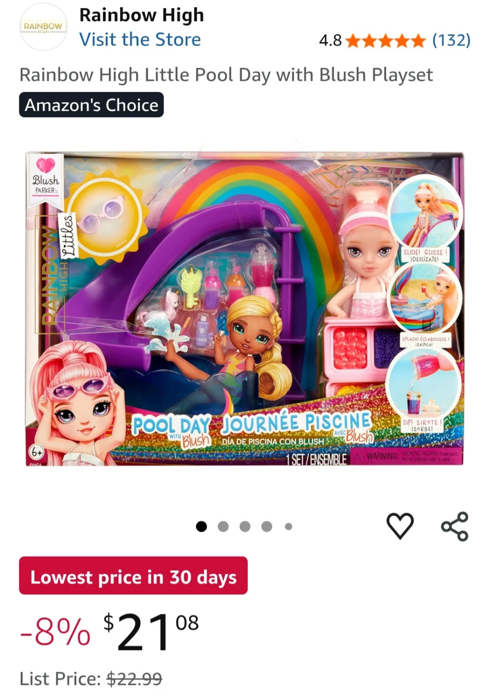 Rainbow High Pool Day with Blush Playset - photo 3