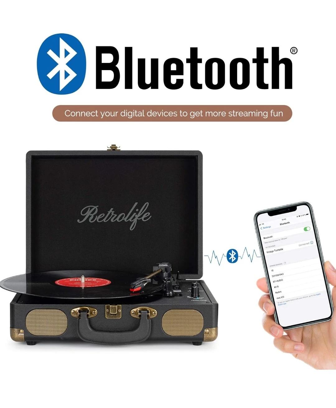 Retrolife Portable Bluetooth Turntable - photo 2