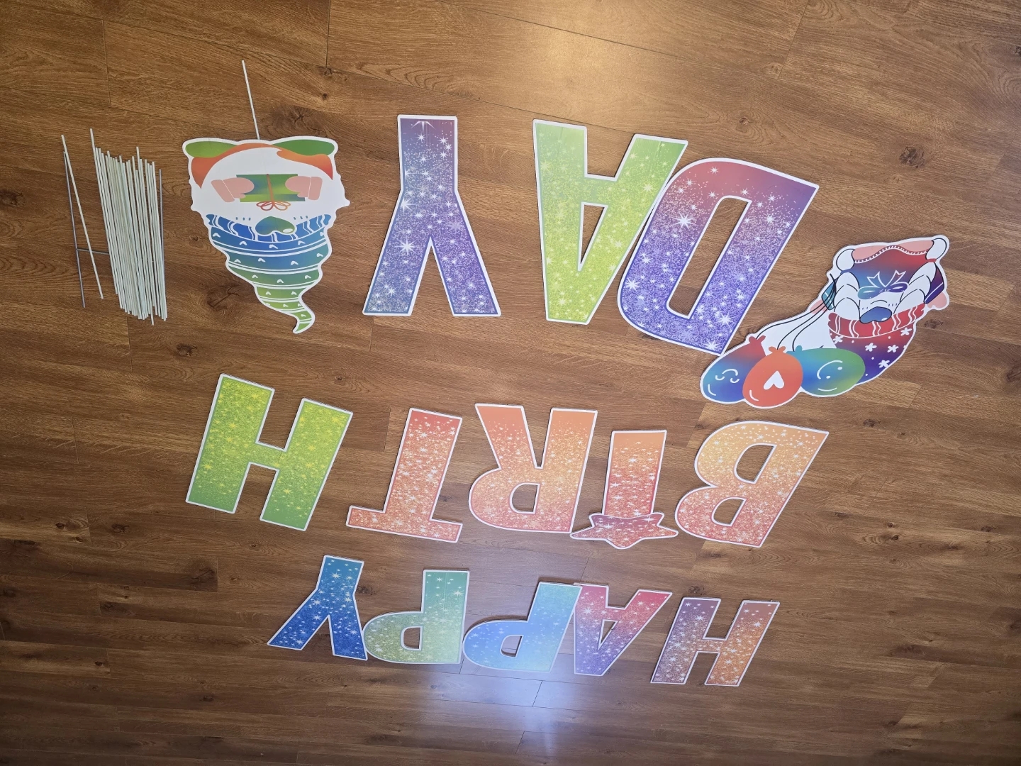 Happy Birthday Yard Sign Letters with Stakes - photo 3