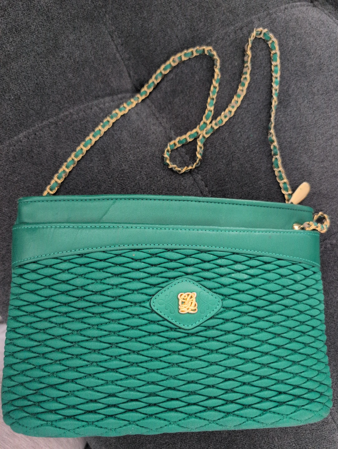 Louis Quatorze Green Quilted Shoulder Bag 🥕