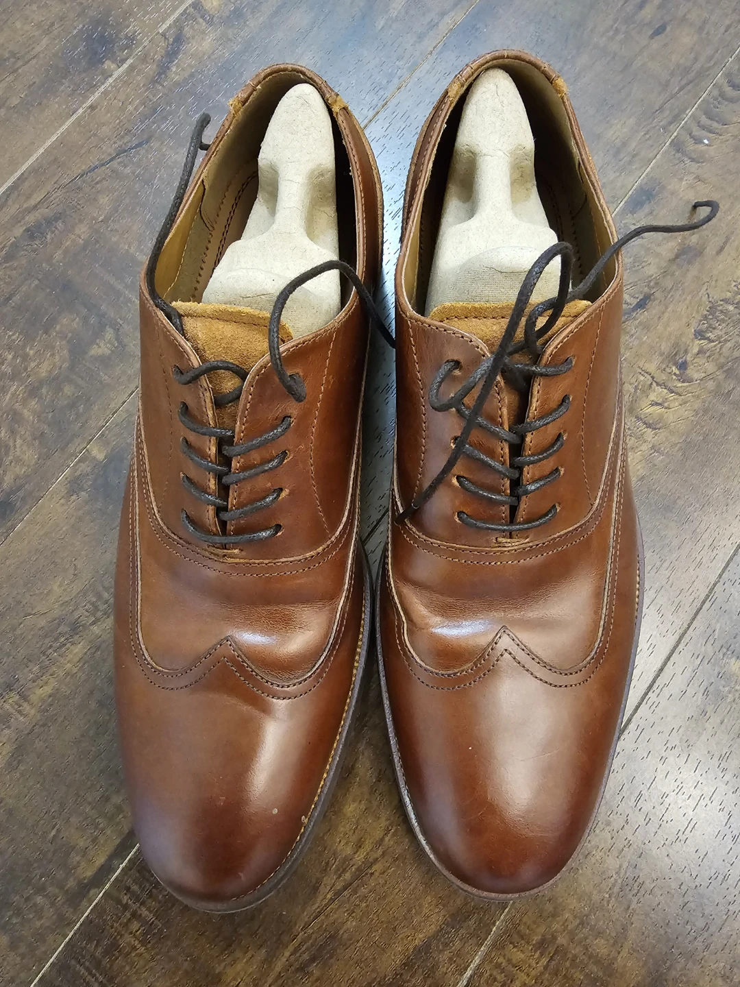 ALDO Brown Leather Wingtip Oxford Dress Shoes - photo 3