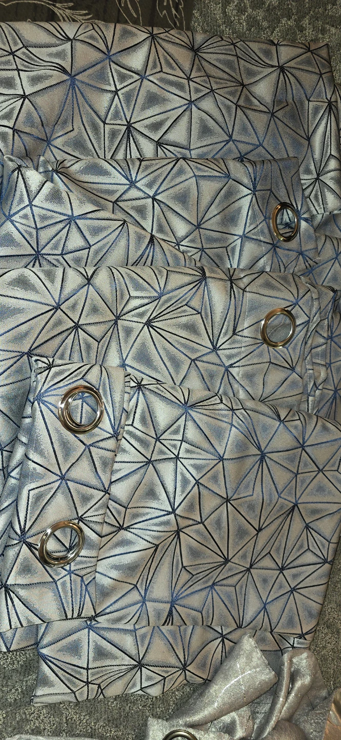 Geometric Pattern Eyelet Curtains
