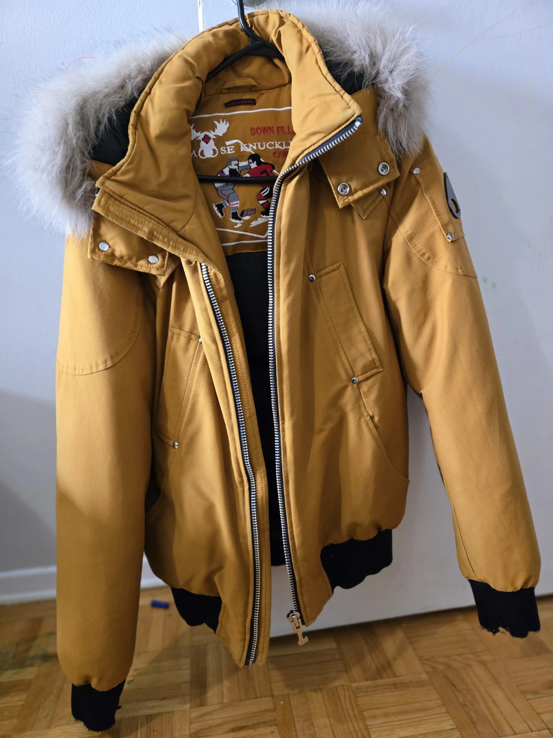 Moose Knuckles Down Filled Bomber Jacket.