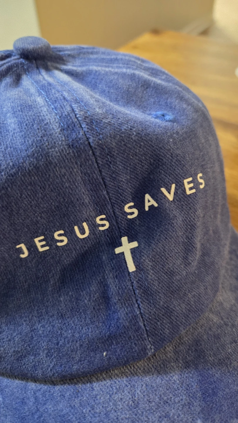 Denim-Blue Jesus Saves Cap or Hat *new - photo 2