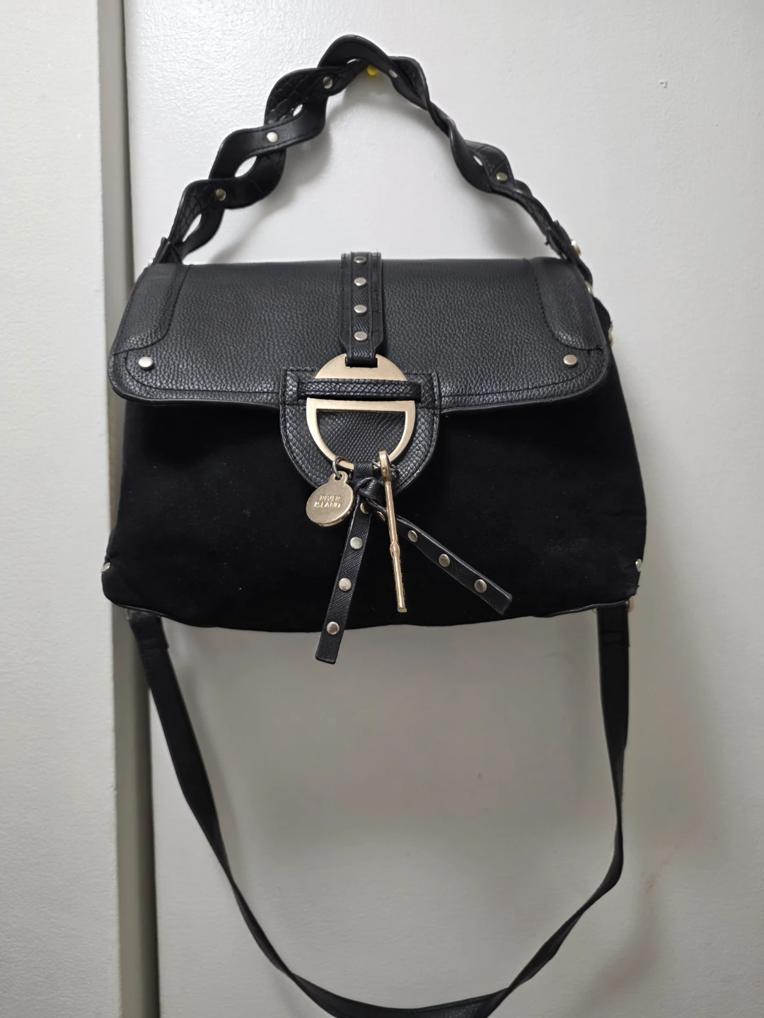 River island Black Suede Shoulder Bag