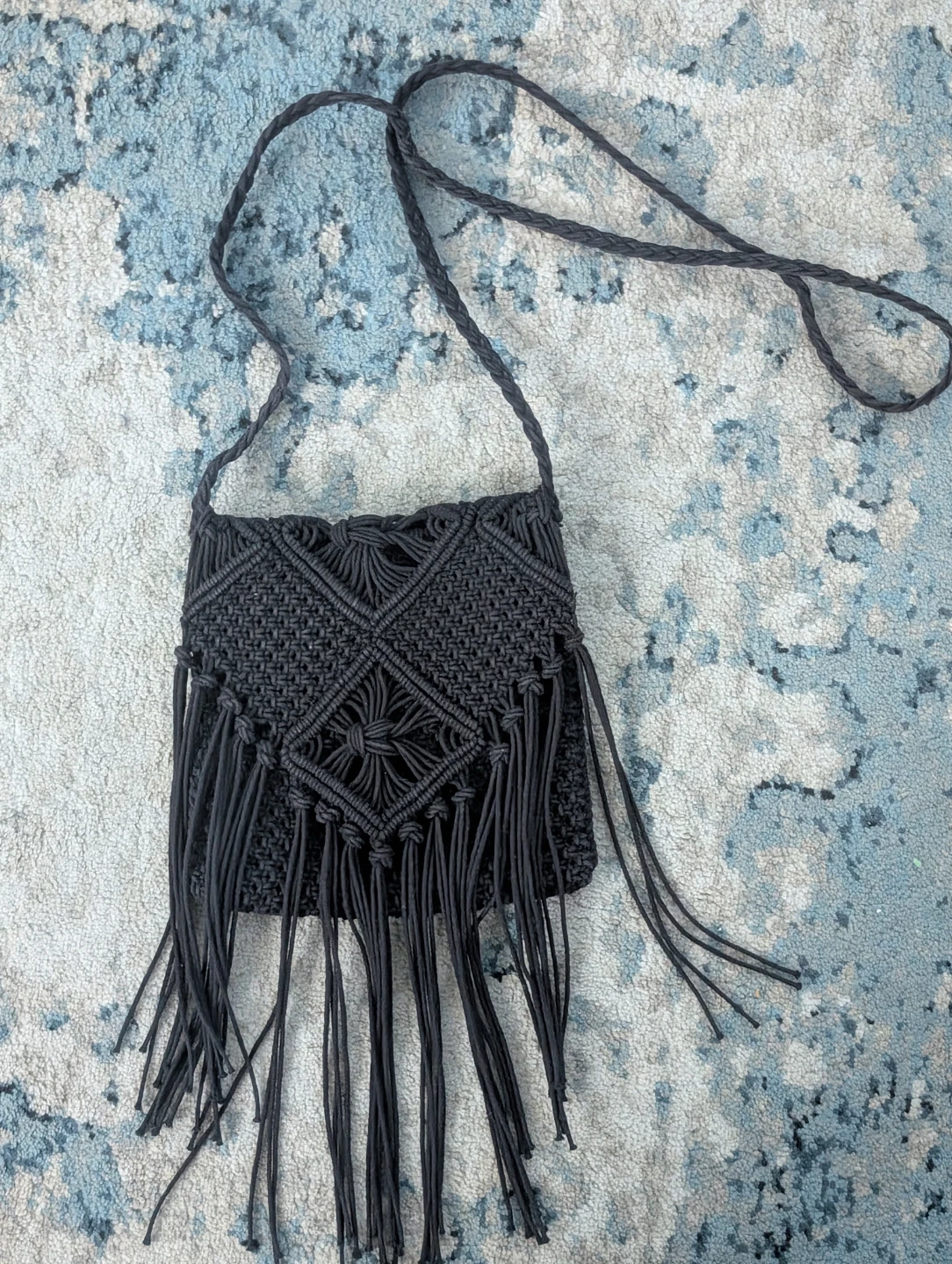 Macrame Fringe Crossbody Bag