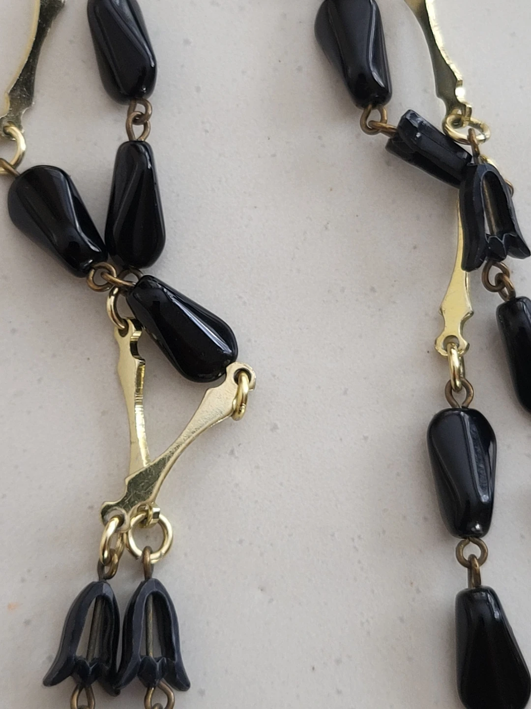 Black Bead and Gold Tone Necklace - photo 2