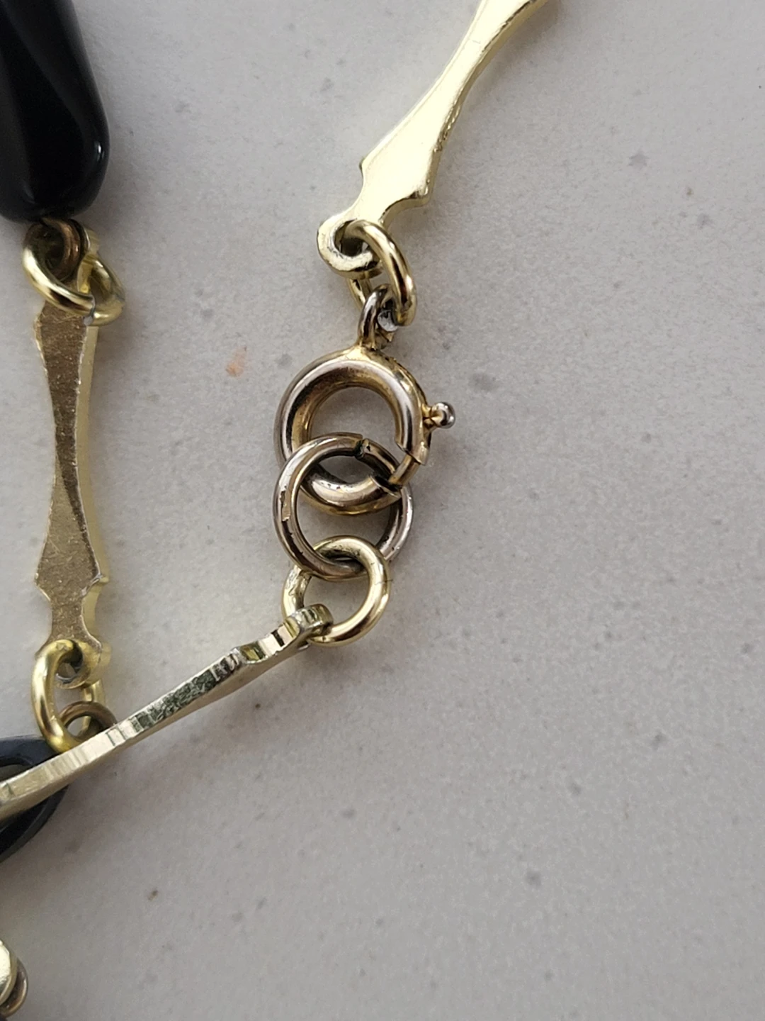 Black Bead and Gold Tone Necklace - photo 3