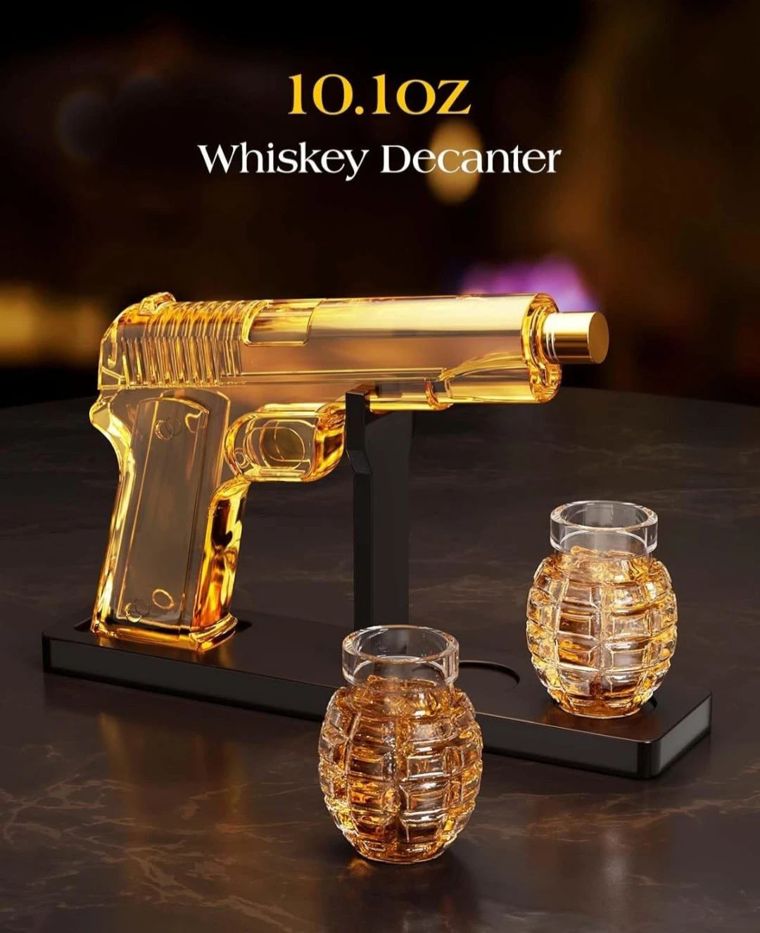 Whiskey Decanter Set with Grenade Glasses - photo 4