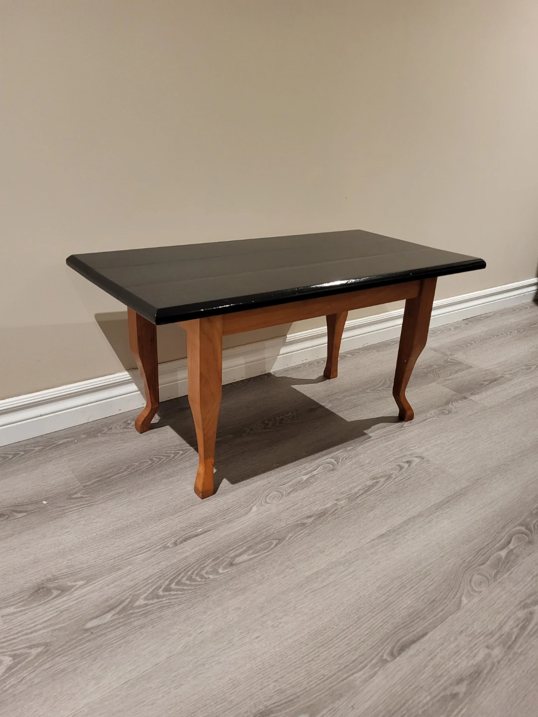 Mid Century Modern Top Coffee Table with a Tuxedo Twist