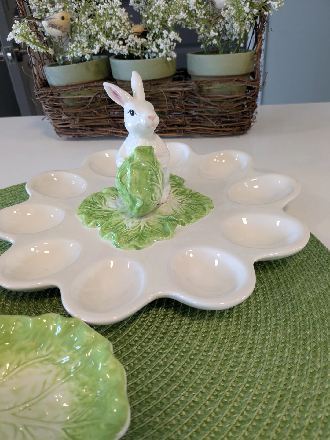 Ceramic Easter Egg Holder with Bunny - photo 2