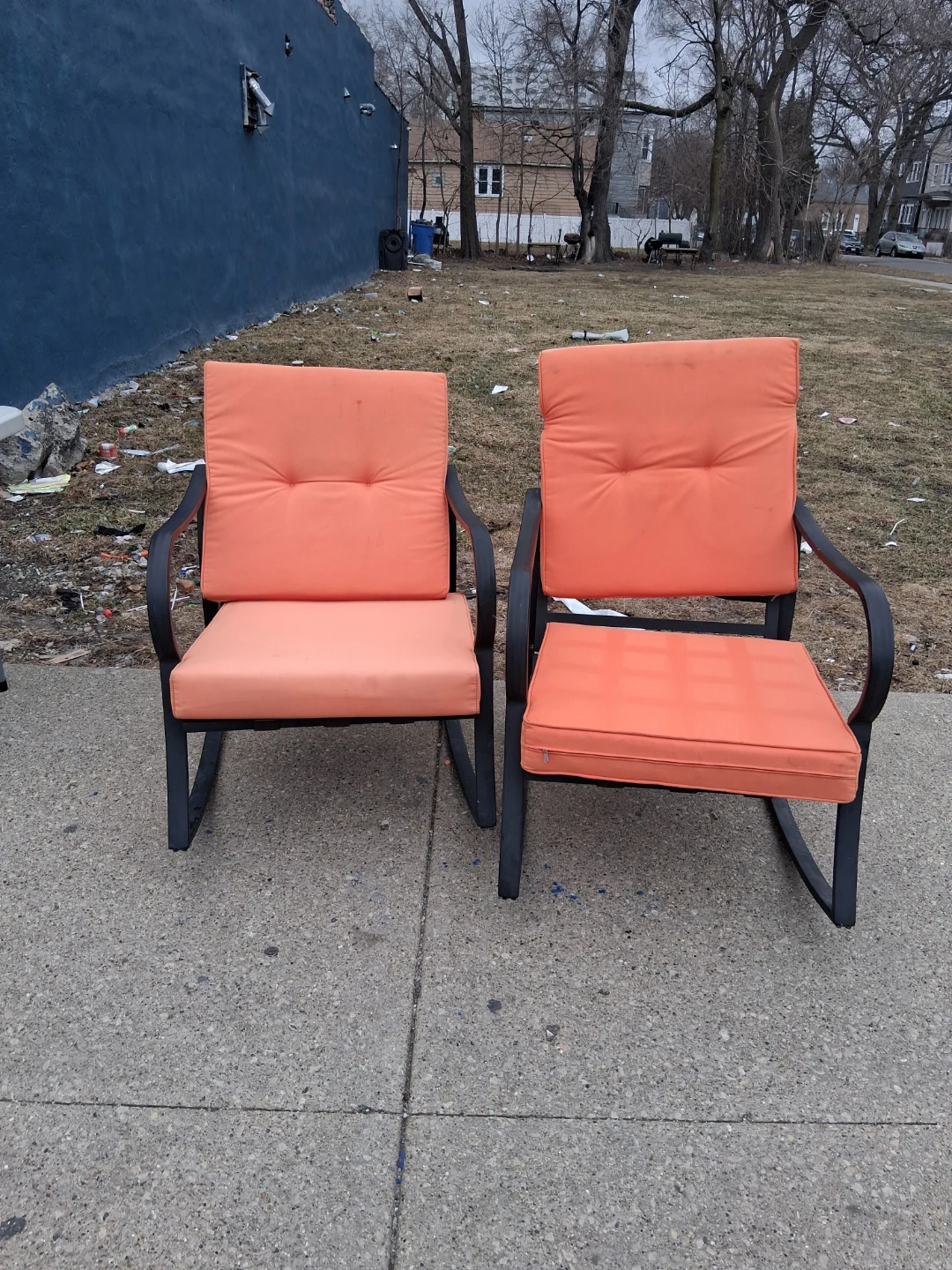 Orange Outdoor Rocking Chairs (Set of 2)