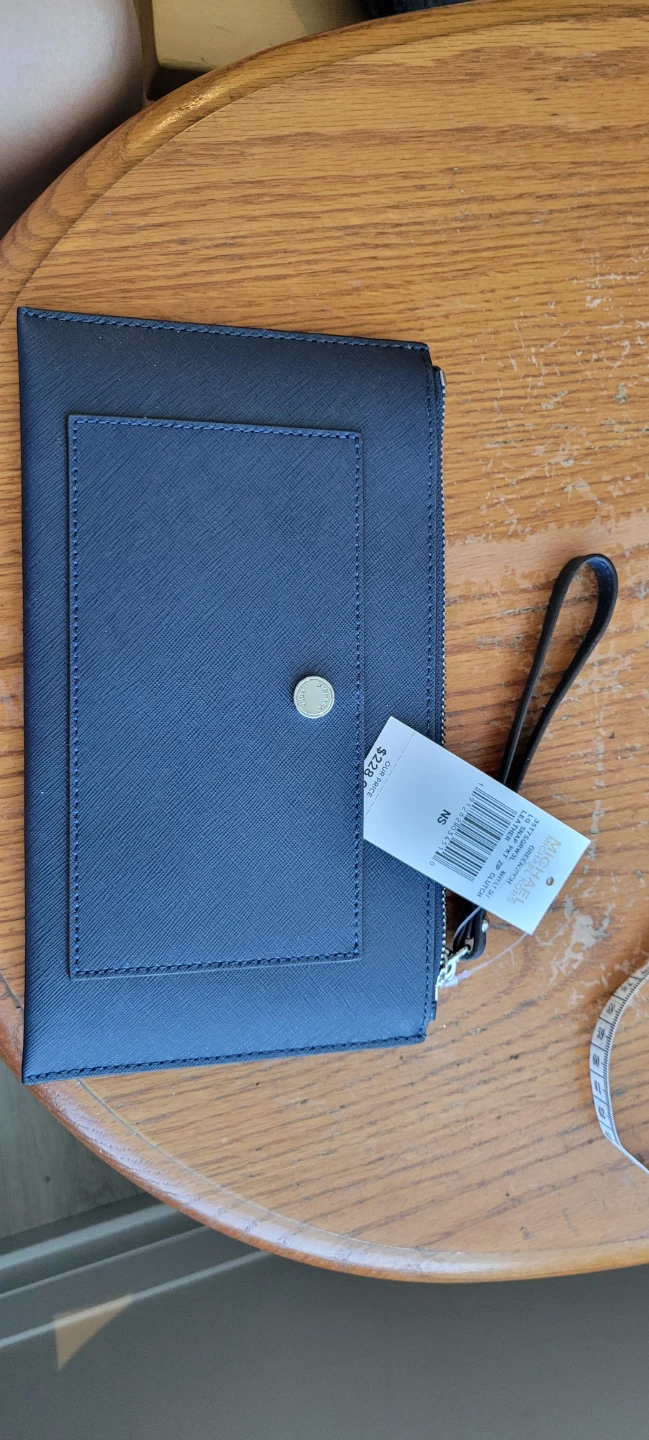 Michael Kors Navy Saffiano Leather Wristlet Clutch