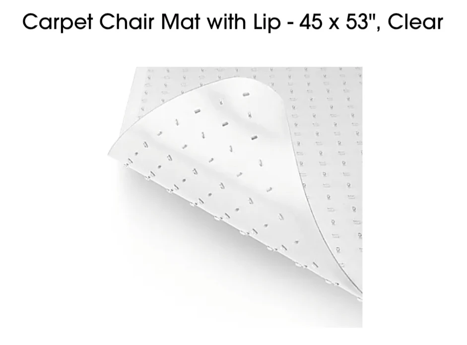 Clear Carpet Chair Mat with Lip - 45 x 53" - photo 2