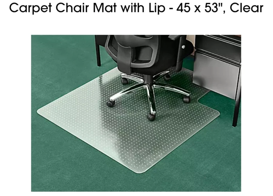 Clear Carpet Chair Mat with Lip - 45 x 53" - photo 4