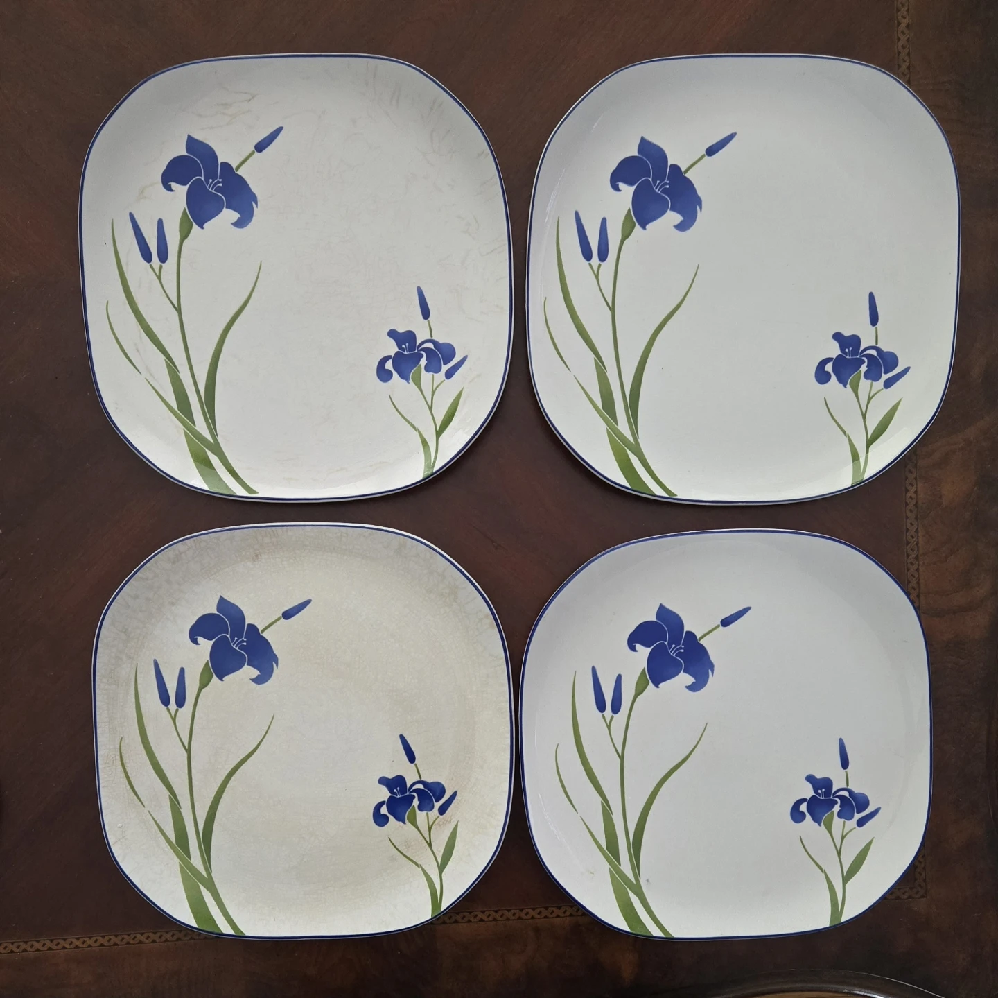 6 Plates Vintage Sango Blue Iris - photo 2