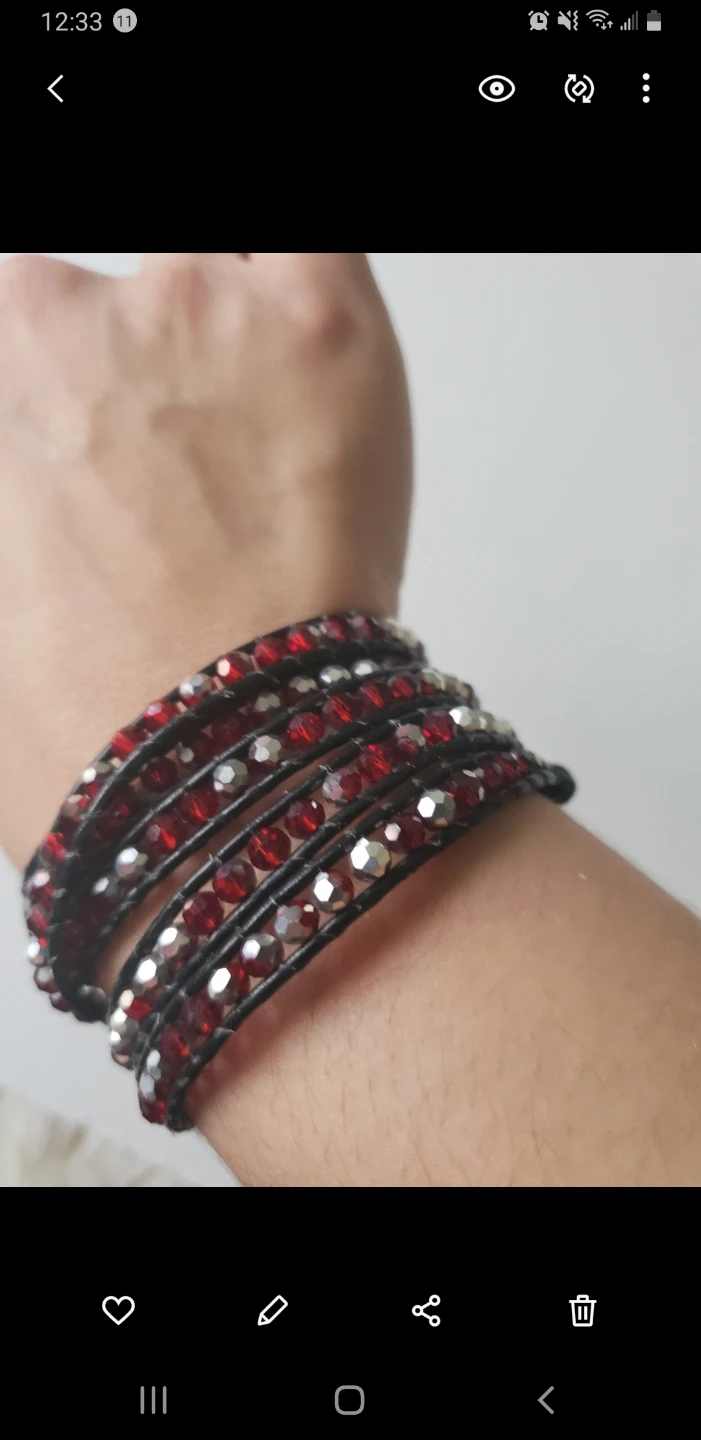 Red and Silver Wrap Bracelet - photo 2