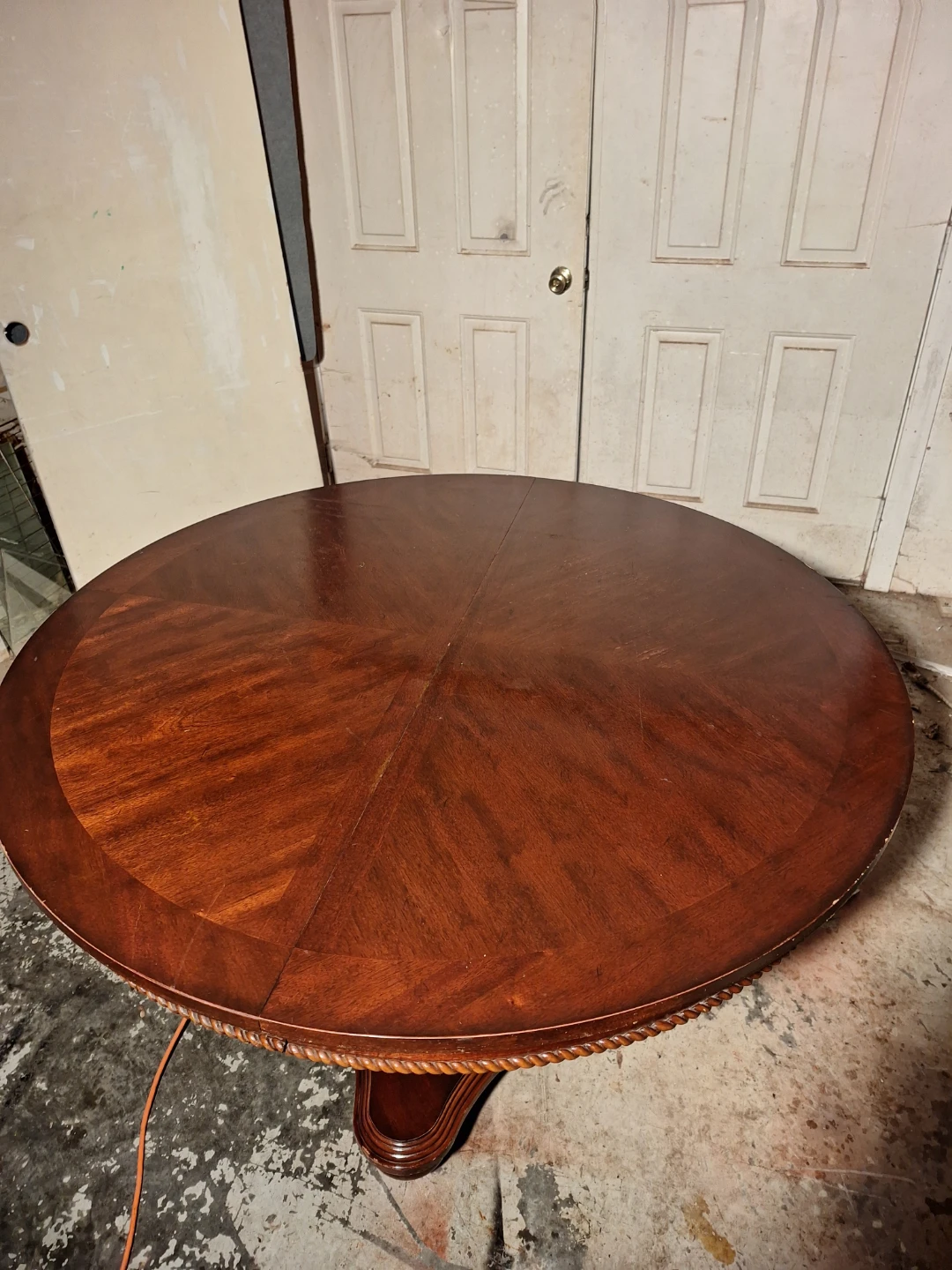 Wooden Pedestal Dining Table with Leaf - photo 4