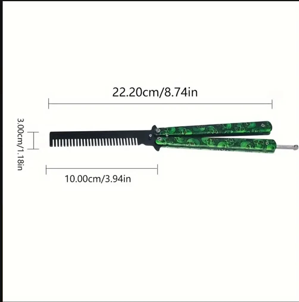 Finger Dancer EDC Folding Comb- Green💀Skull - photo 3