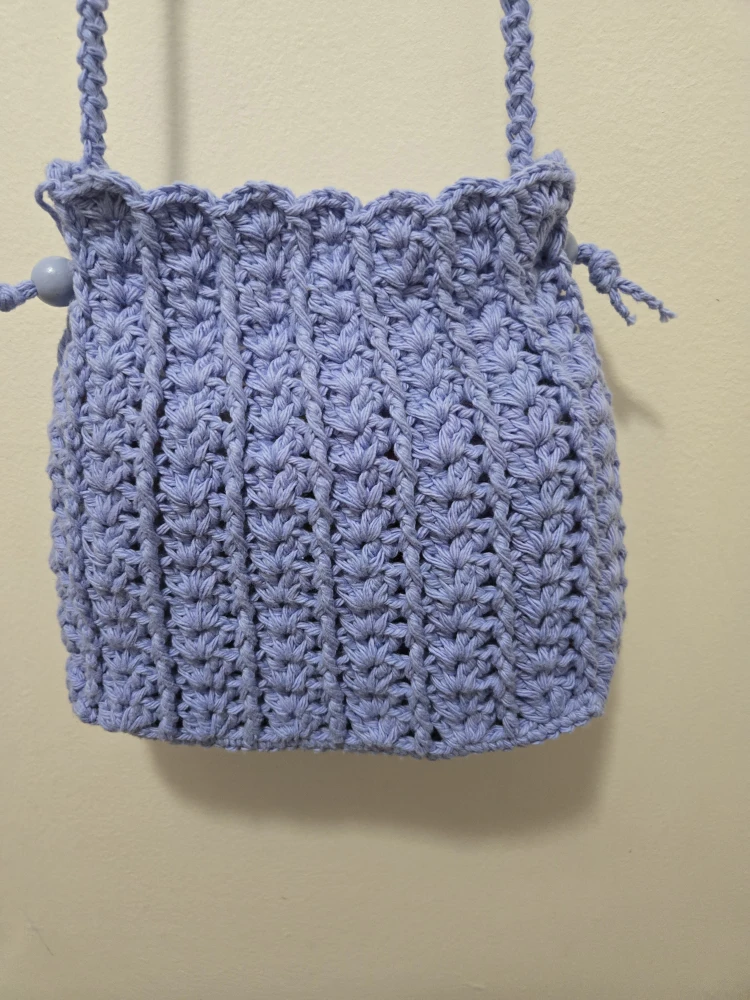 Handmade Crochet Drawstring Bag - photo 2