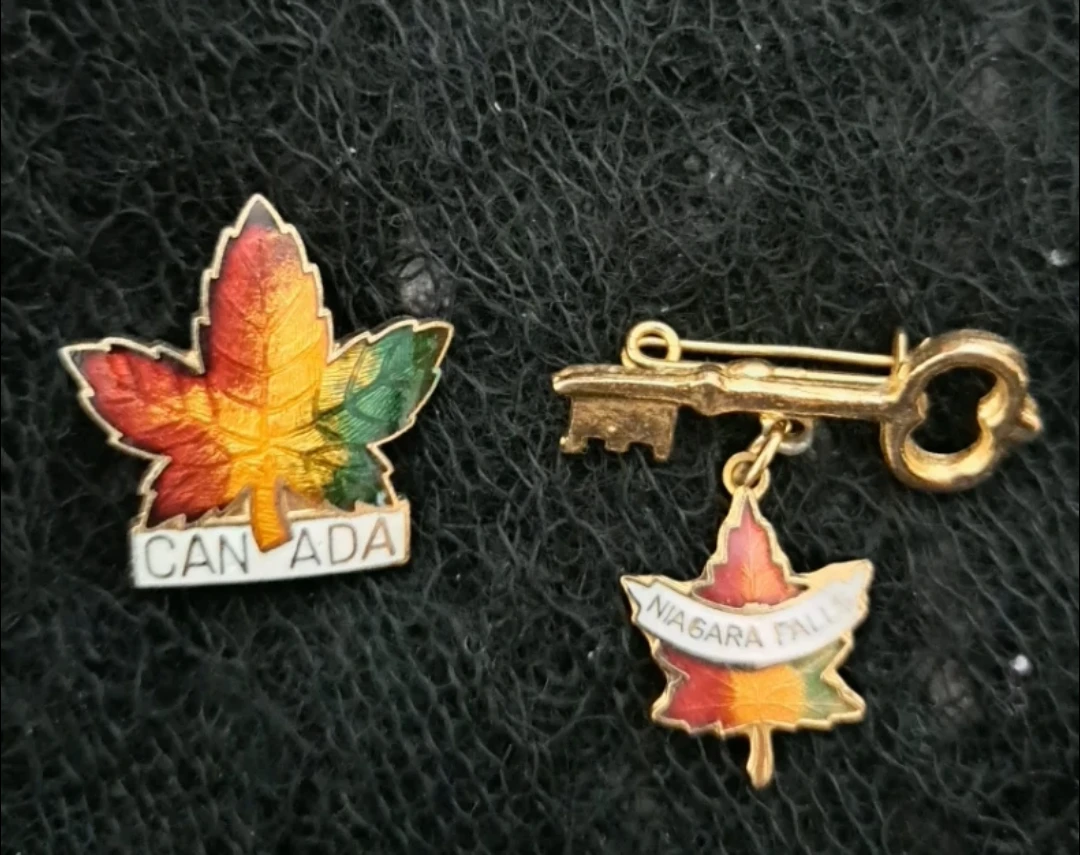 Canada and Niagara Falls Maple Leaf Pins