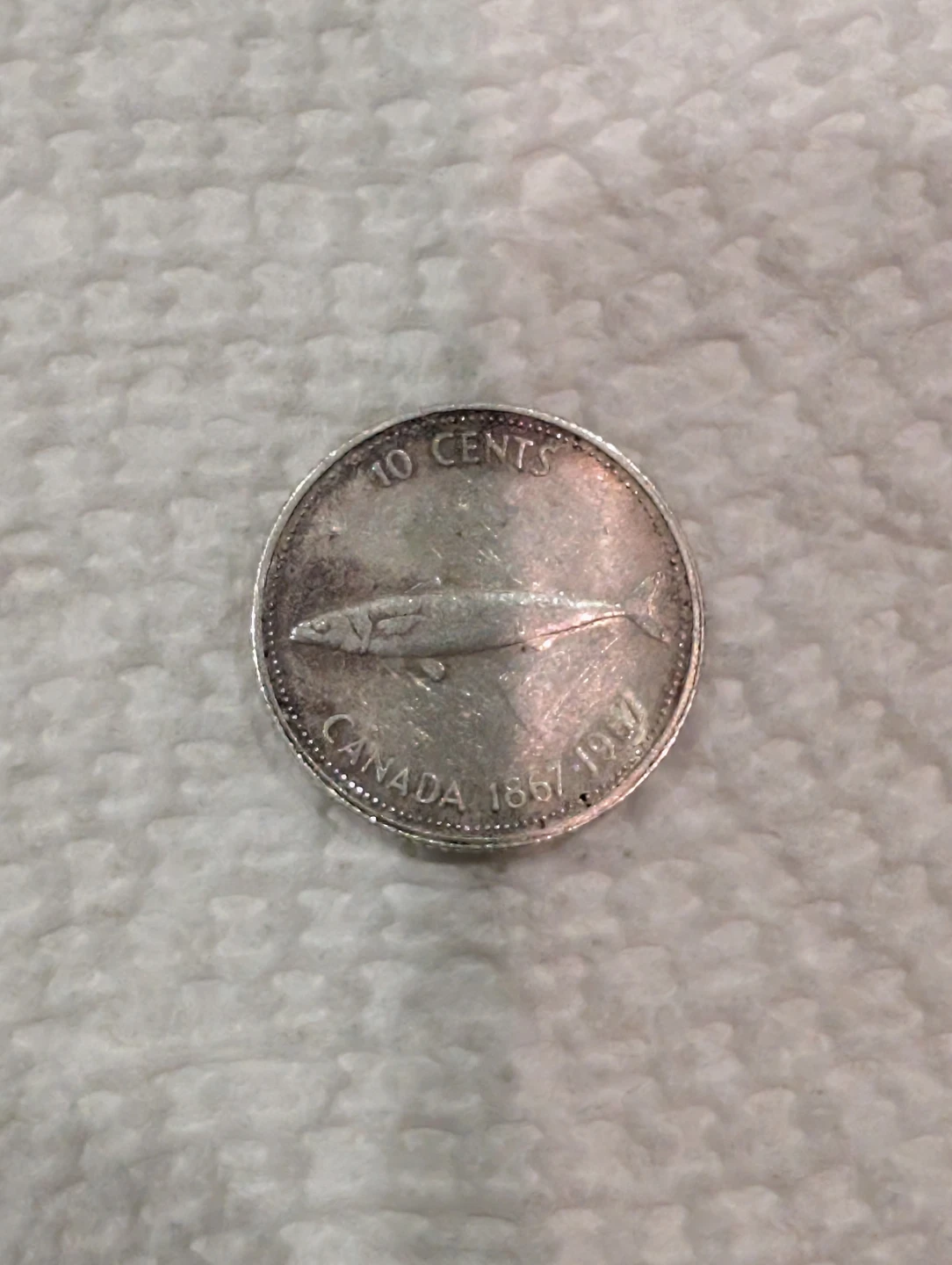 1867-1967 Canadian Confederation Centennial Silver Dime - photo 2