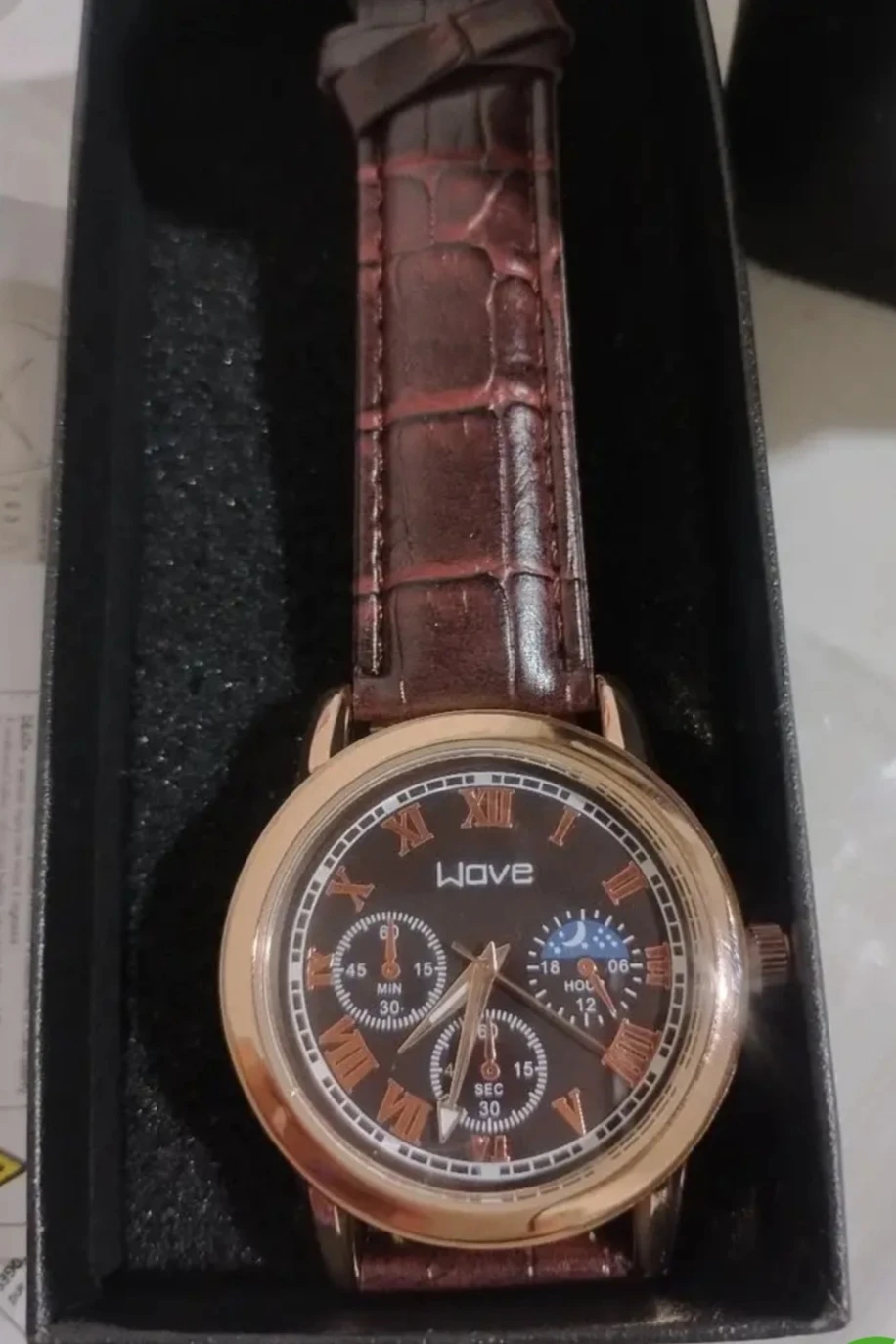 Wove Men's Chronograph Watch - Rose Gold & Brown - photo 5