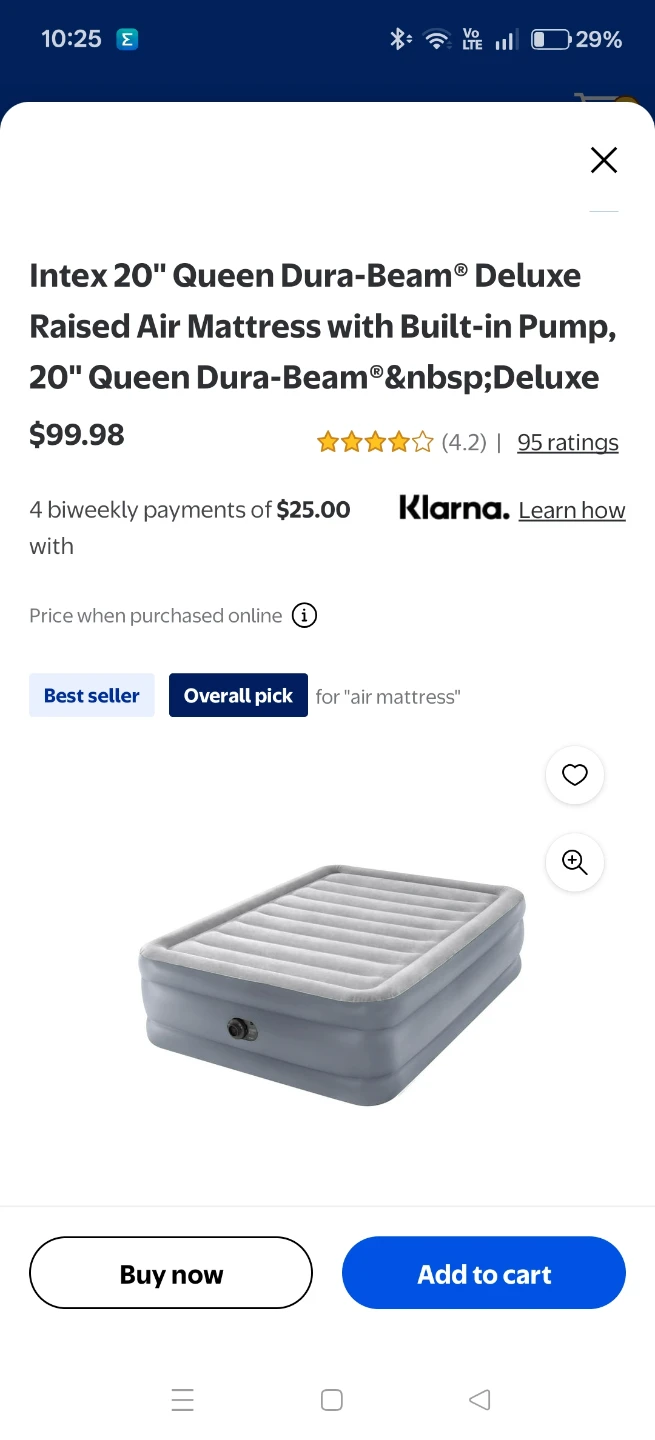 Intex 20" Queen Dura-Beam Deluxe Raised Air Mattress - photo 2