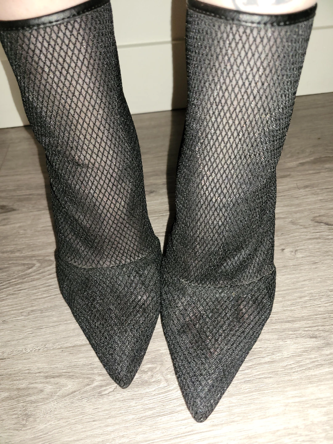 Black Mesh Stiletto Ankle Boots - photo 5