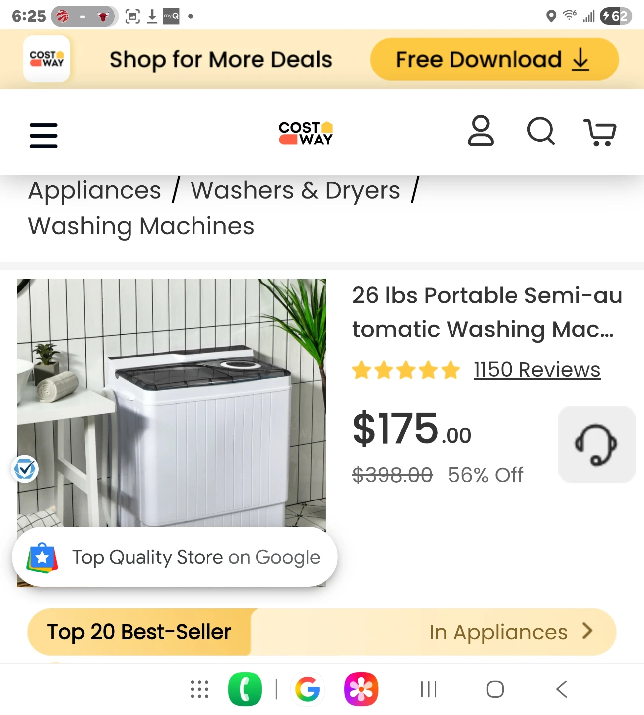 26 lbs Portable Semi-Automatic Washing Machine