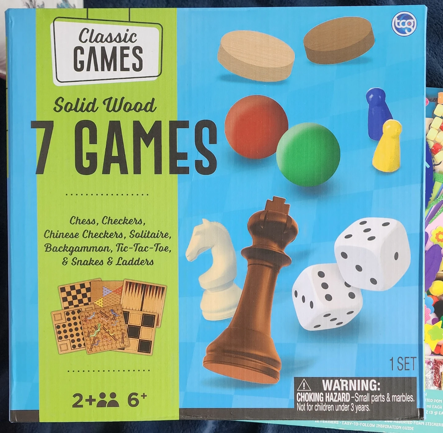Classic Games Solid Wood 7 Games Set
