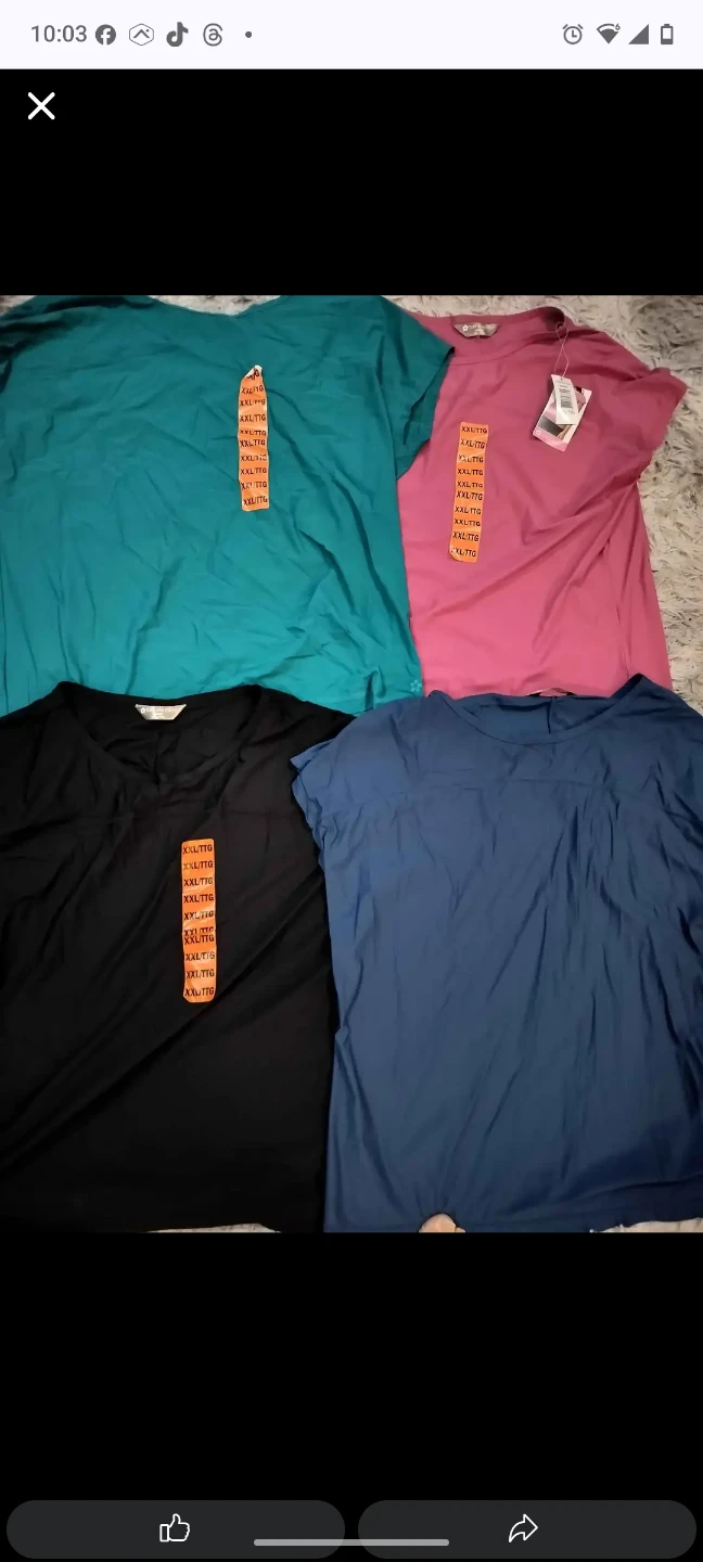 Bundle of 4 XXL/TTG T-shirts - Teal, Pink, Black, Blue