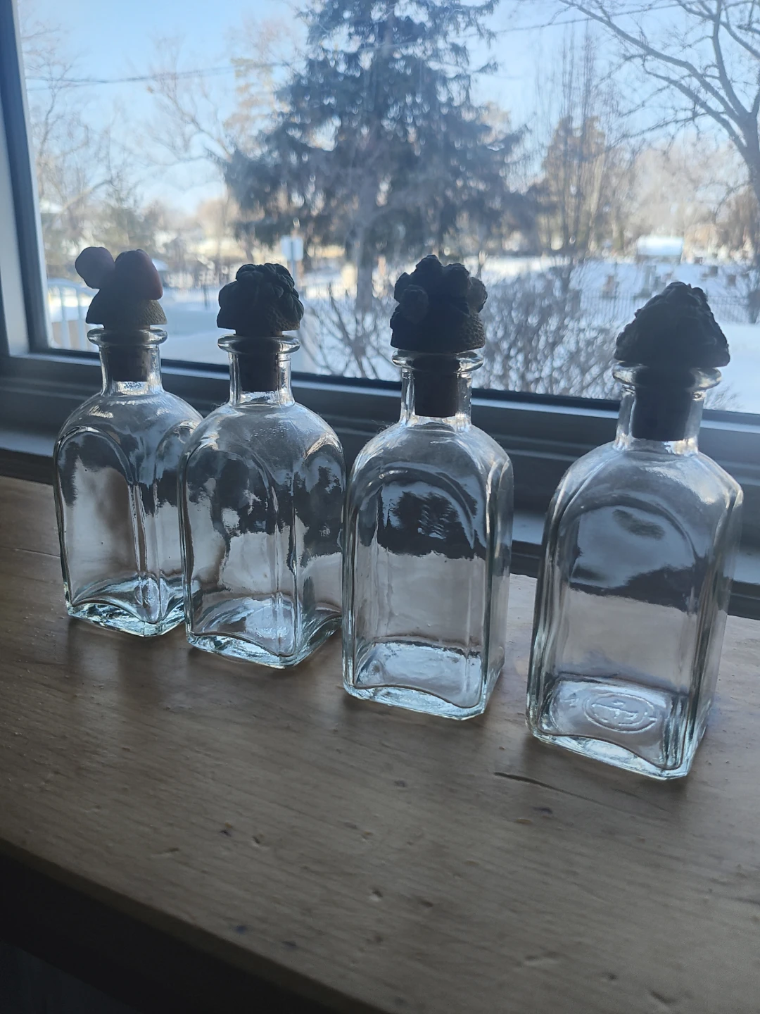 Set of 4 glass spice bottles Cork Stoppers - photo 3