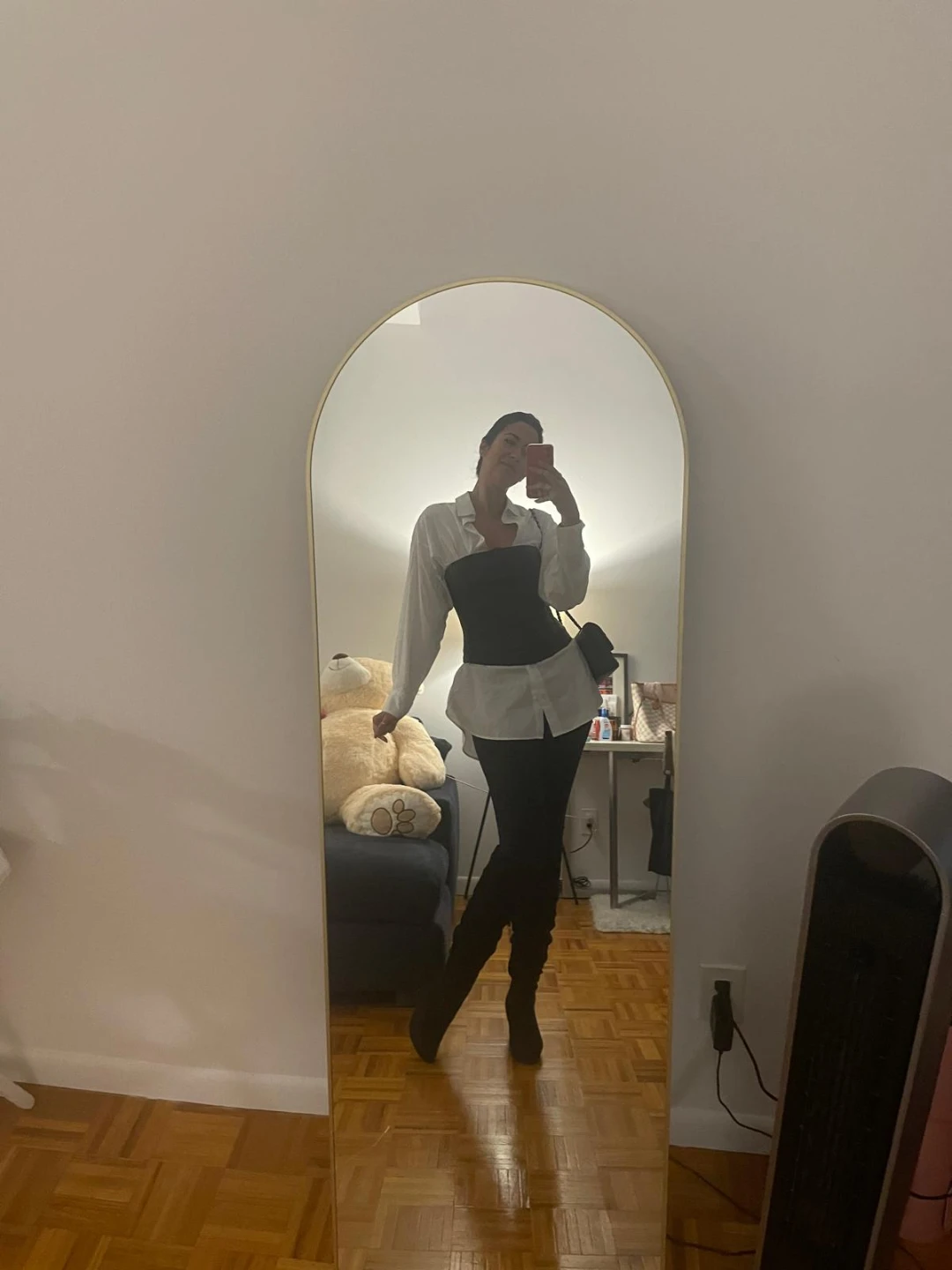 Arched Gold Frame Mirror