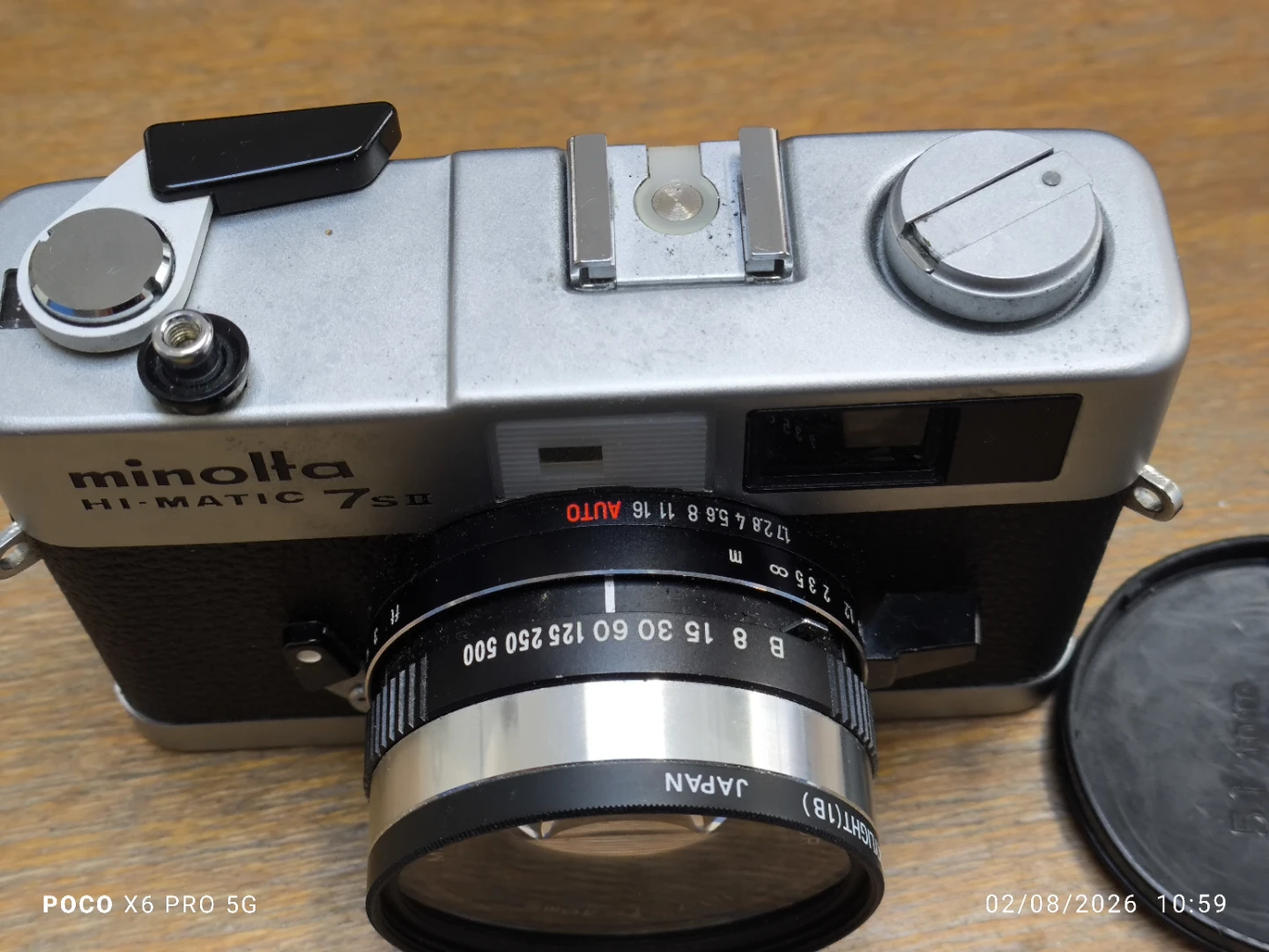 Minolta Hi-Matic 7SII Silver 35mm Film Camera with Case - photo 3