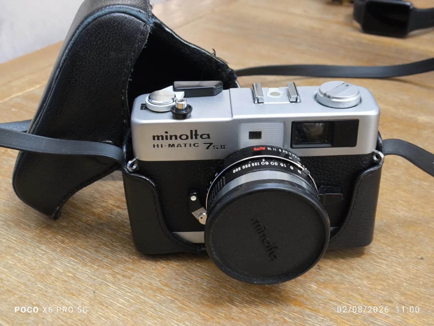 Minolta Hi-Matic 7SII Silver 35mm Film Camera with Case - photo 4