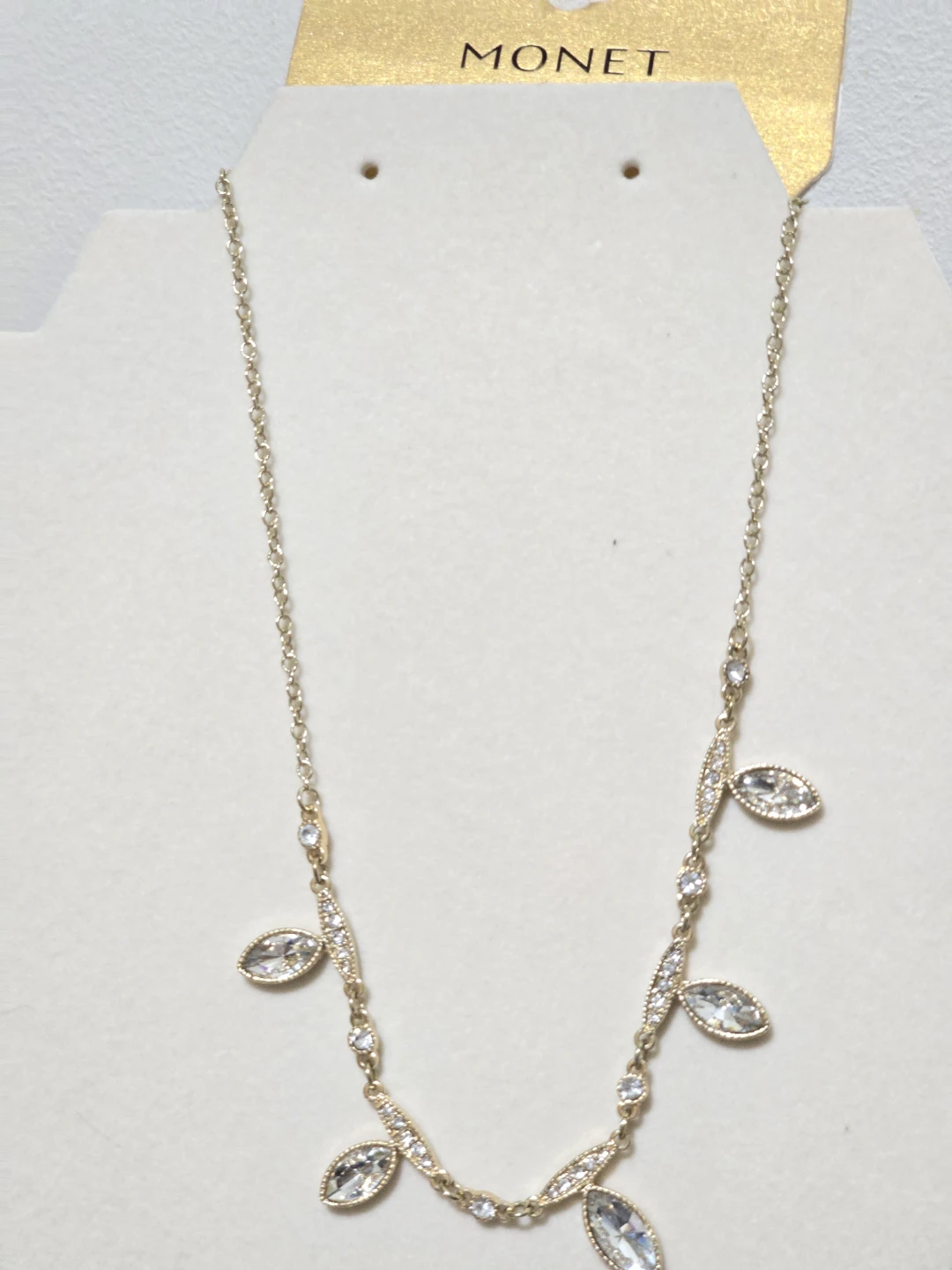 Monet Gold Tone Necklace with Crystal Accents - photo 4