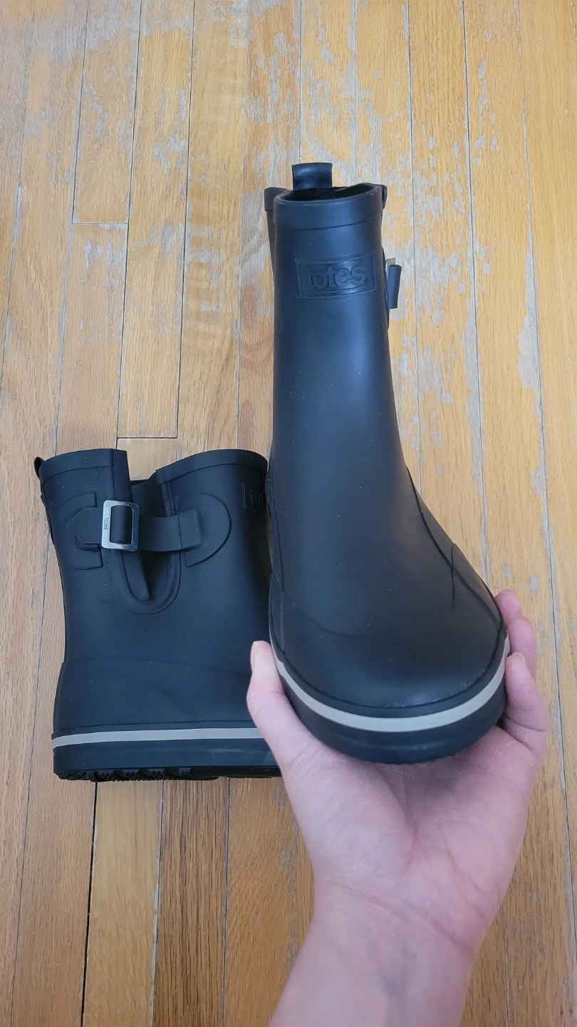 Totes Women's Black Rain Boots Size 8 - photo 5