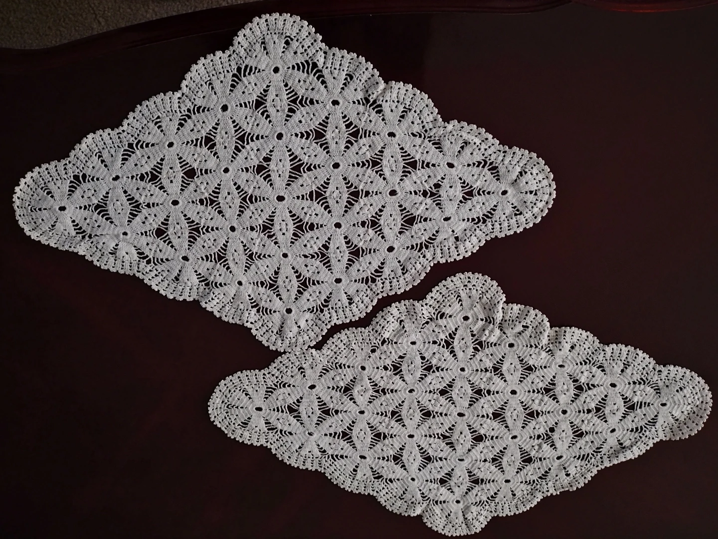 Set of 2 White Handmade Crochet Doilies - photo 2