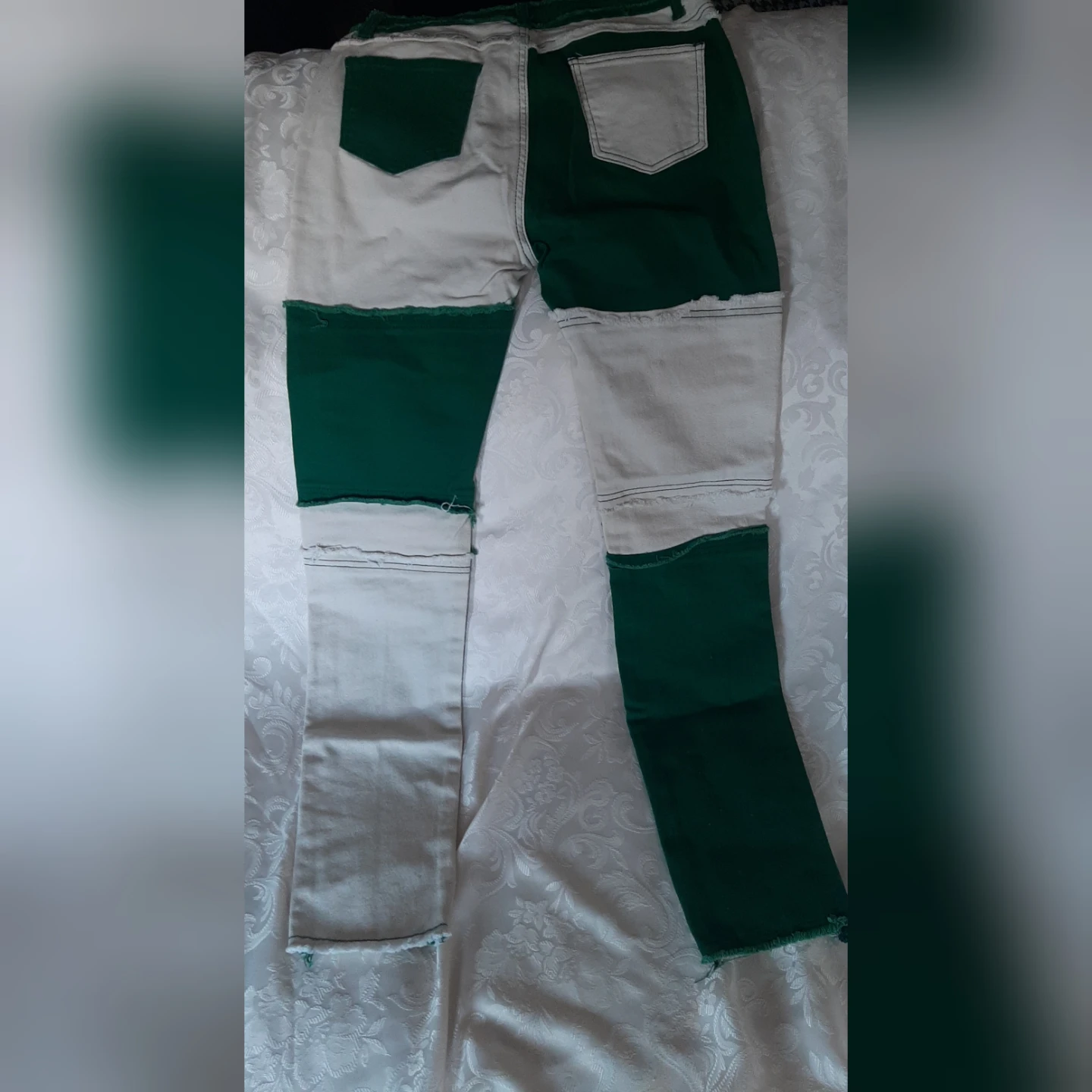Patchwork Jeans - Two Tone Green & White - photo 2