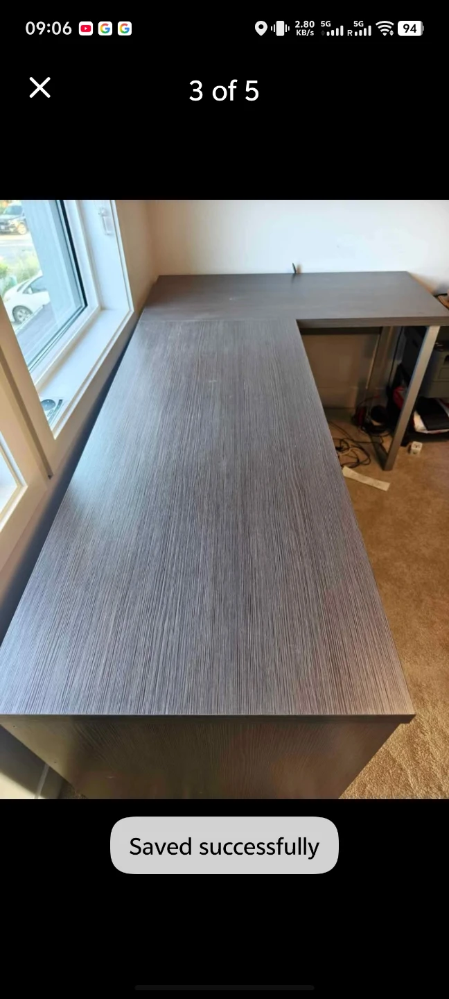 L-Shaped Corner Desk with Drawers - photo 3